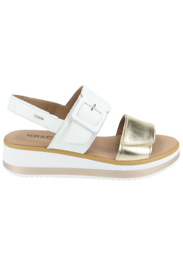 IGI&CO Sandalen Leder/Synthetik Weiß/Gold
