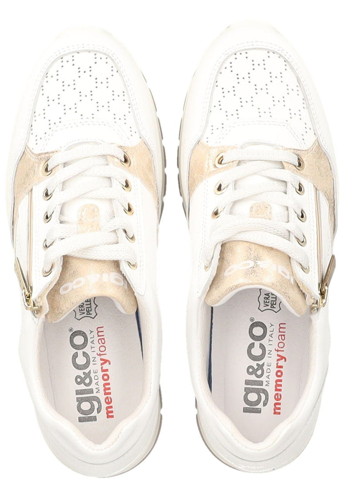IGI&CO Sneaker Nappaleder Weiß/Gold