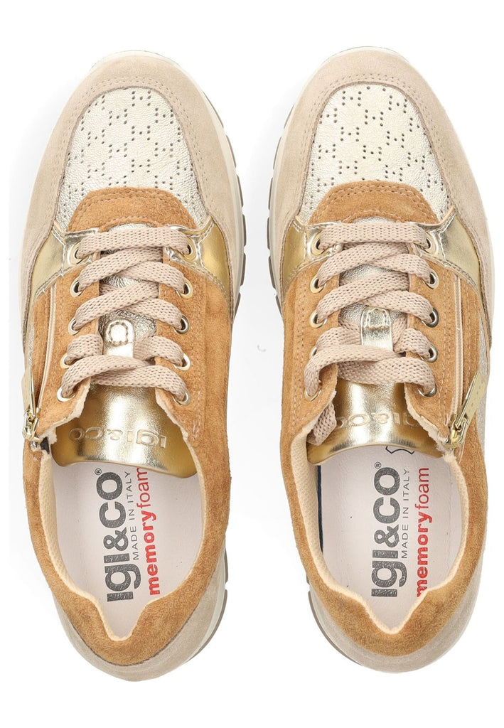 IGI&CO Sneaker Veloursleder Braun/Gold