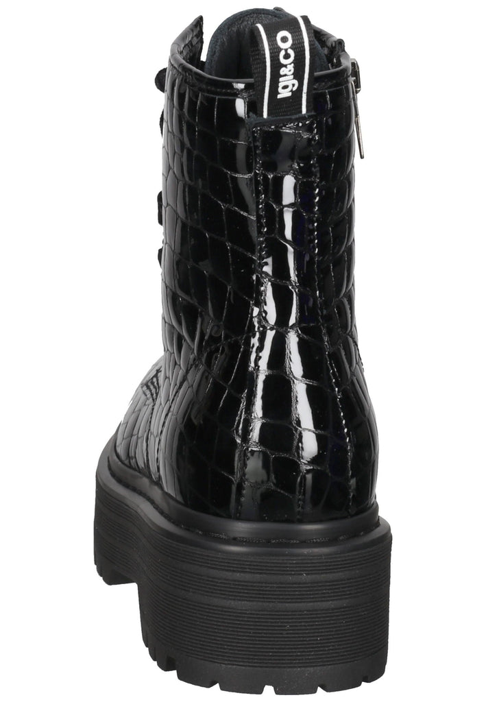 IGI&CO Stiefelette Lederimitat Schwarz Lack