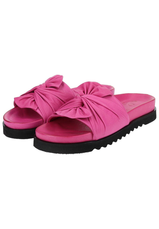 ILC Pantoletten Leder Neon Pink