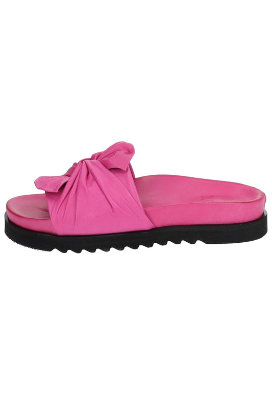ILC Pantoletten Leder Neon Pink