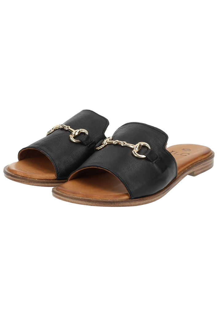 ILC Pantoletten Leder Schwarz