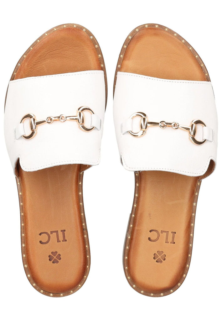 ILC Pantoletten Leder Weiß