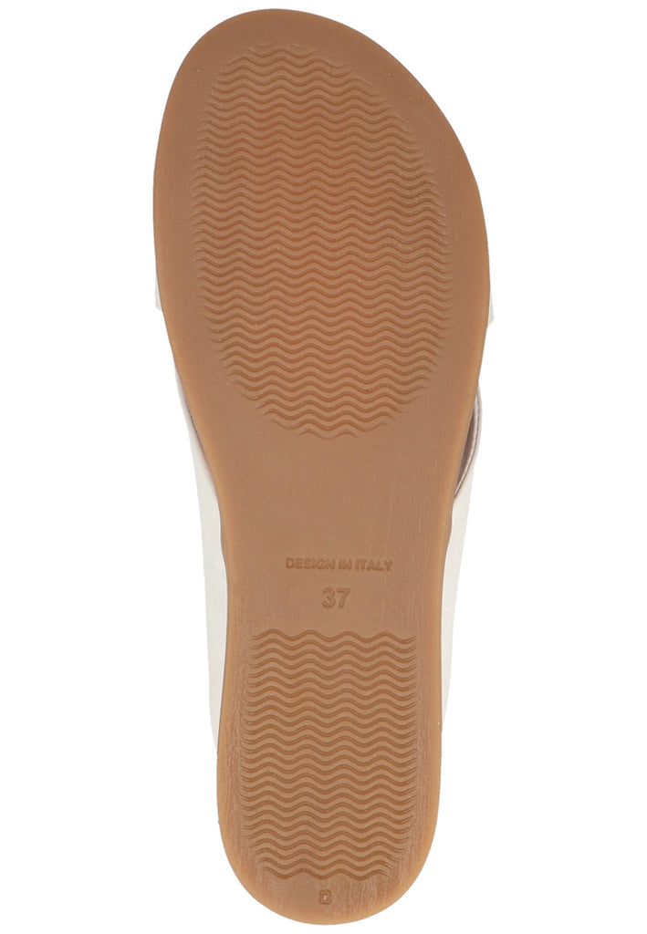 ILC Pantoletten Leder Weiß/Braun