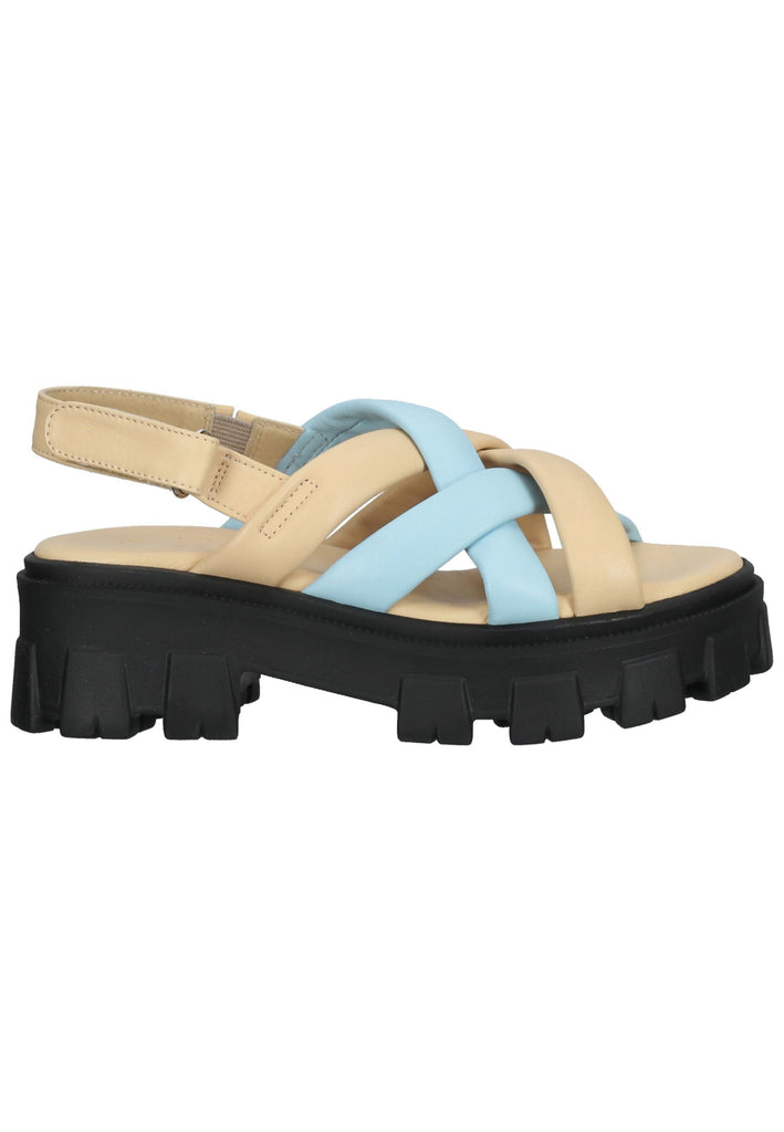 ILC Sandalen Leder Beige/Blau