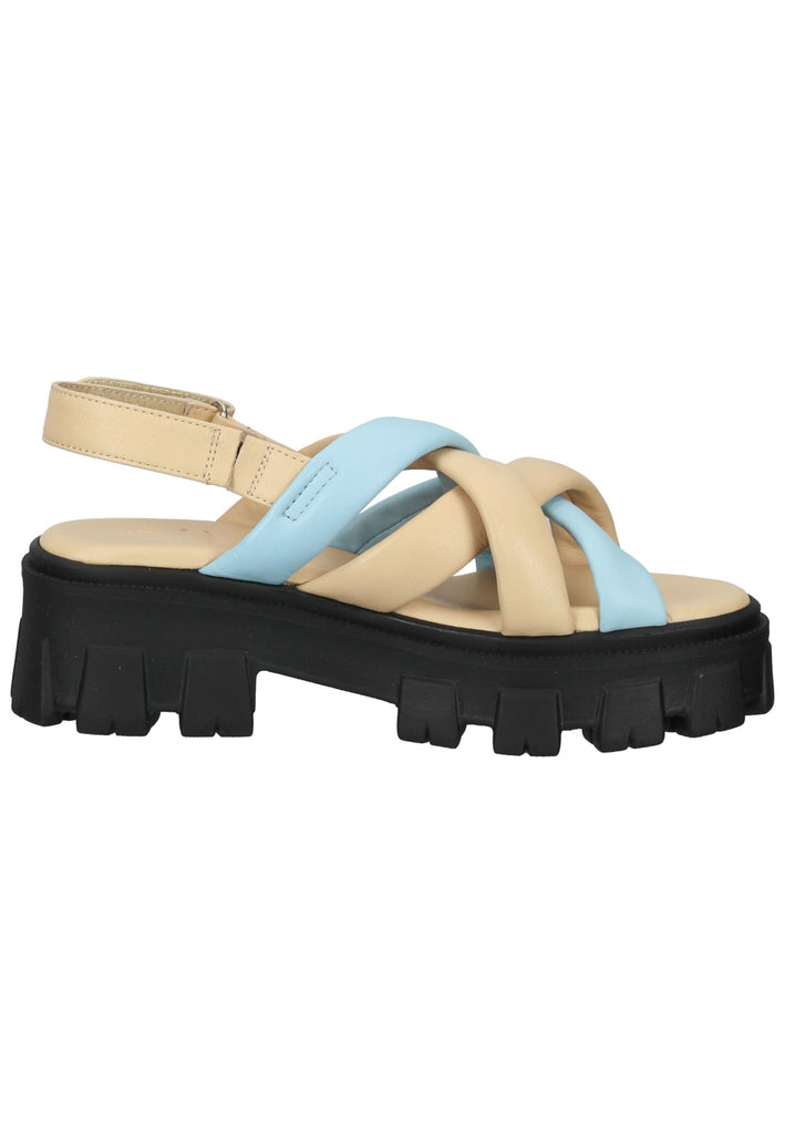 ILC Sandalen Leder Beige/Blau