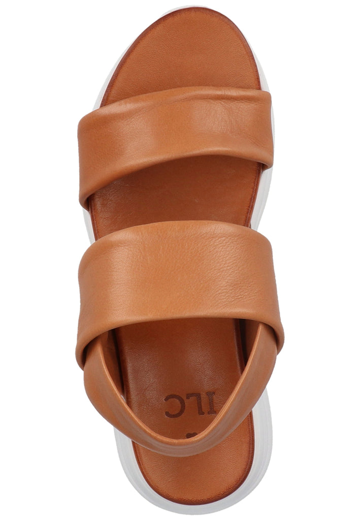 ILC Sandalen Leder/Textil Cognac
