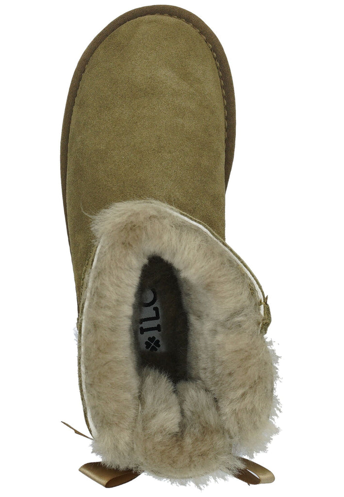 ILC Stiefelette Veloursleder Khaki Warmfutter