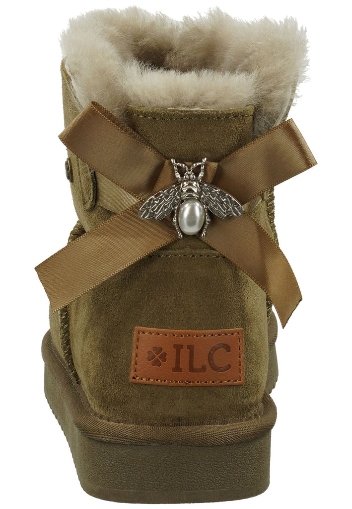 ILC Stiefelette Veloursleder Khaki Warmfutter