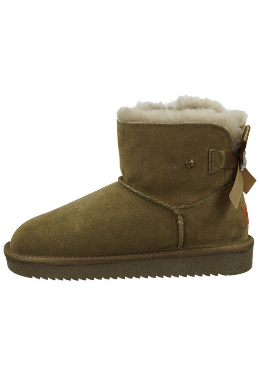 ILC Stiefelette Veloursleder Khaki Warmfutter