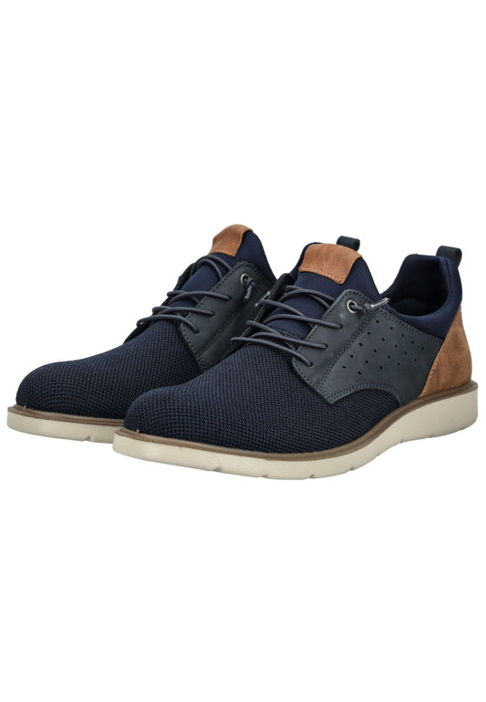 IMAC Halbschuhe Leder/Textil Blau/Braun