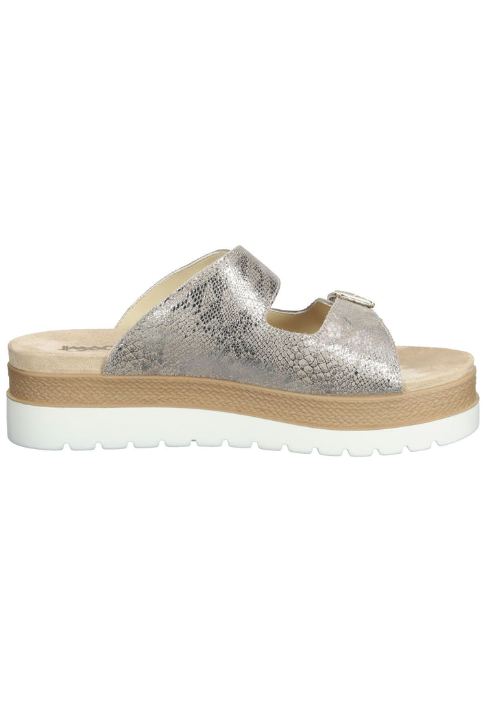 IMAC Pantoletten Leder Beige/Grau