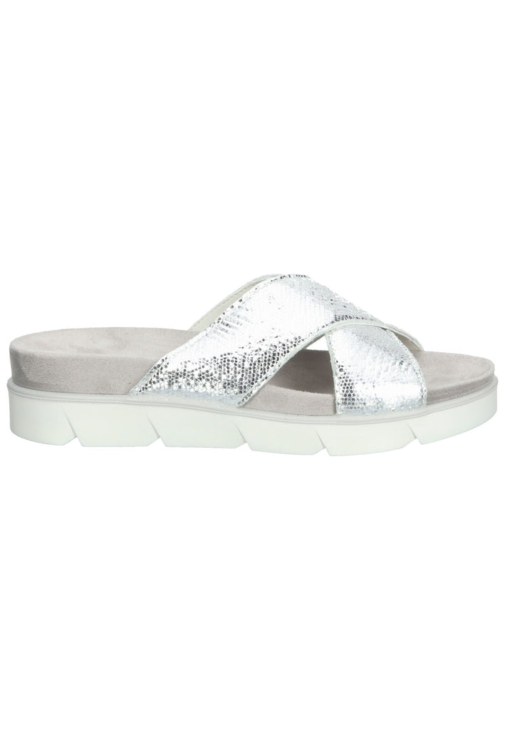 IMAC Pantoletten Leder Silber/Grau