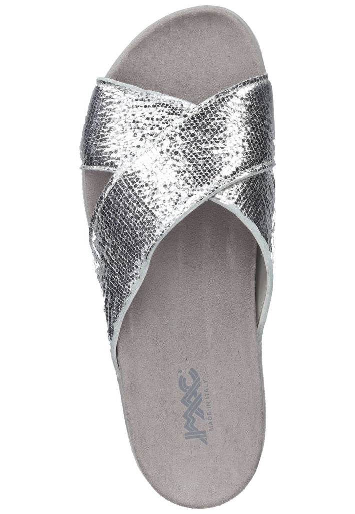 IMAC Pantoletten Leder Silber/Grau