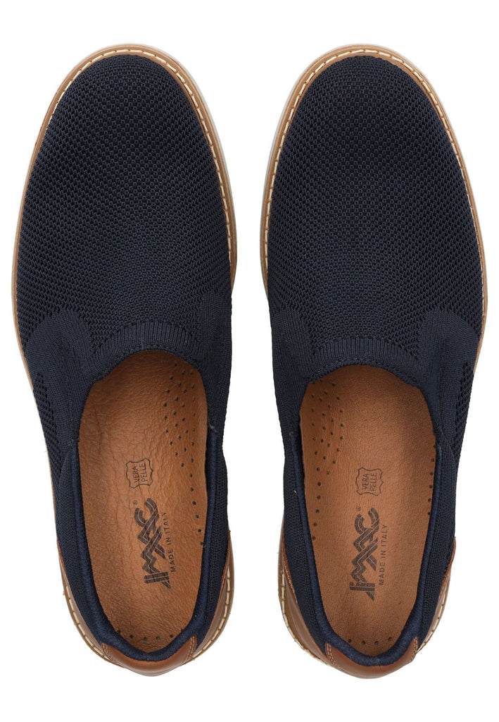 IMAC Slipper Lederimitat Blau/Braun
