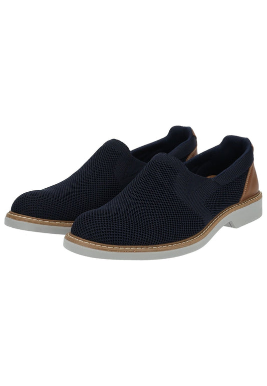 IMAC Slipper Lederimitat Blau/Braun