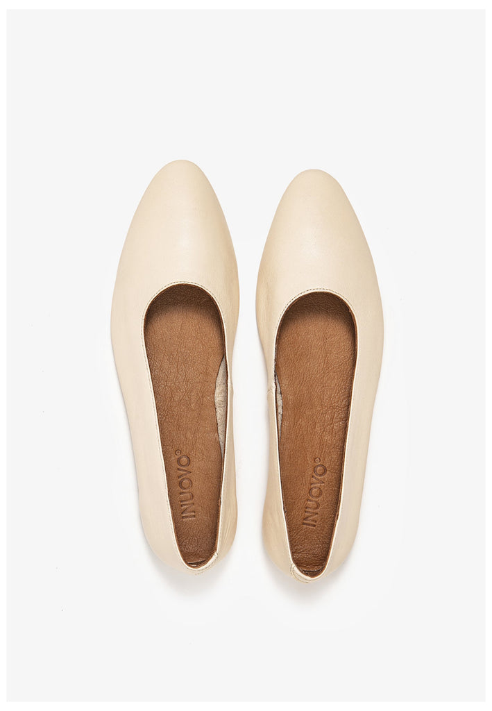 Inuovo Ballerinas Leder Beige