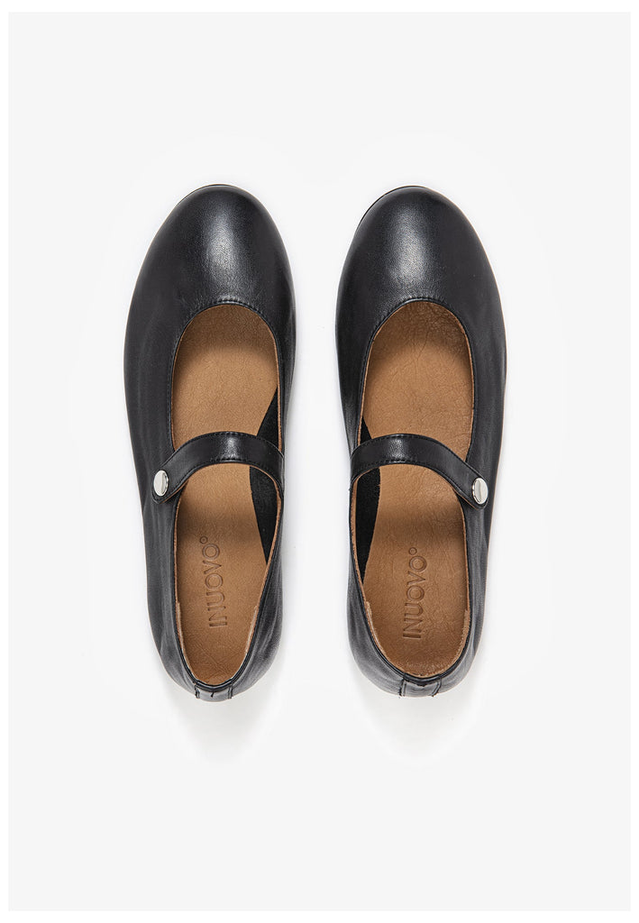 Inuovo Ballerinas Leder Schwarz