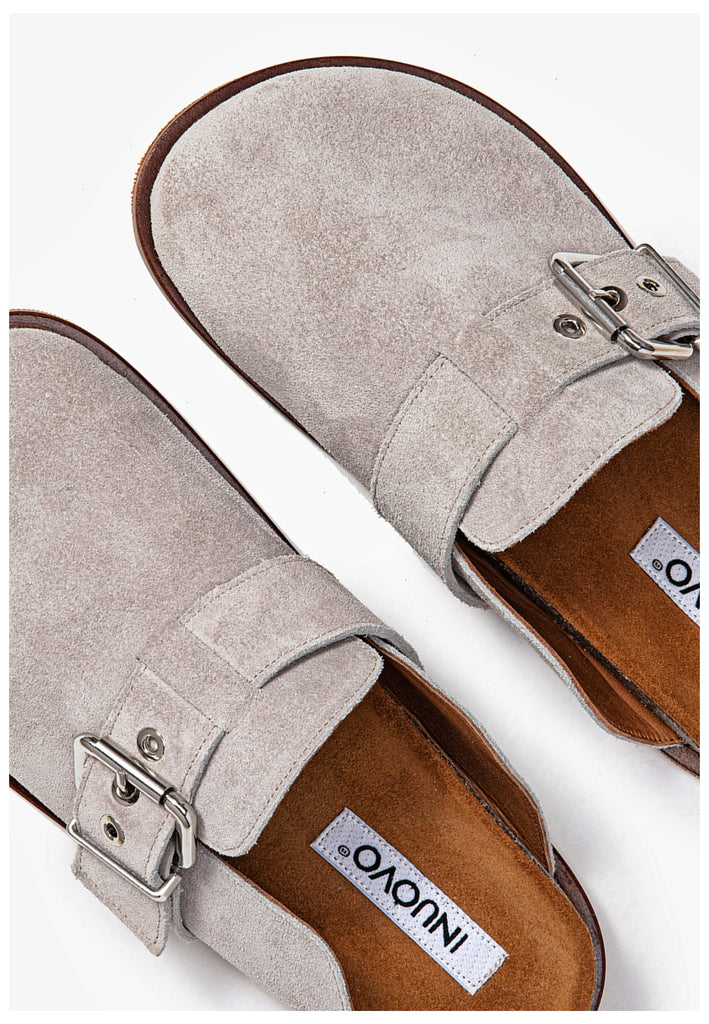 Inuovo Clogs Veloursleder Stone