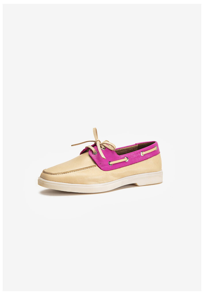 Inuovo Halbschuhe Leder Beige/Rot