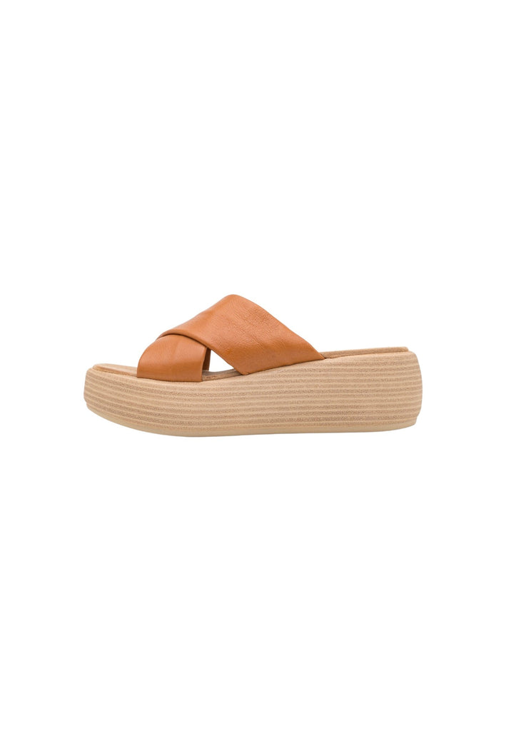 Pantoletten Inuovo Pantoletten Leder Mittelbraun