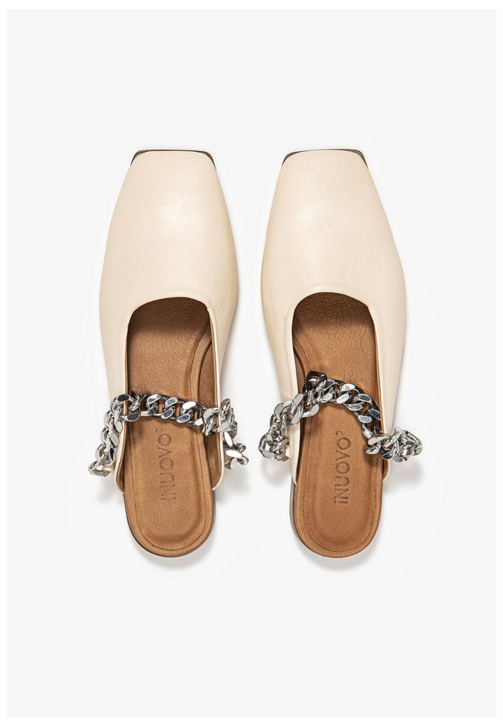 Inuovo Pantoletten Leder Beige