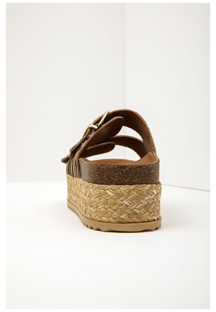 Inuovo Pantoletten Leder Beige/Schwarz