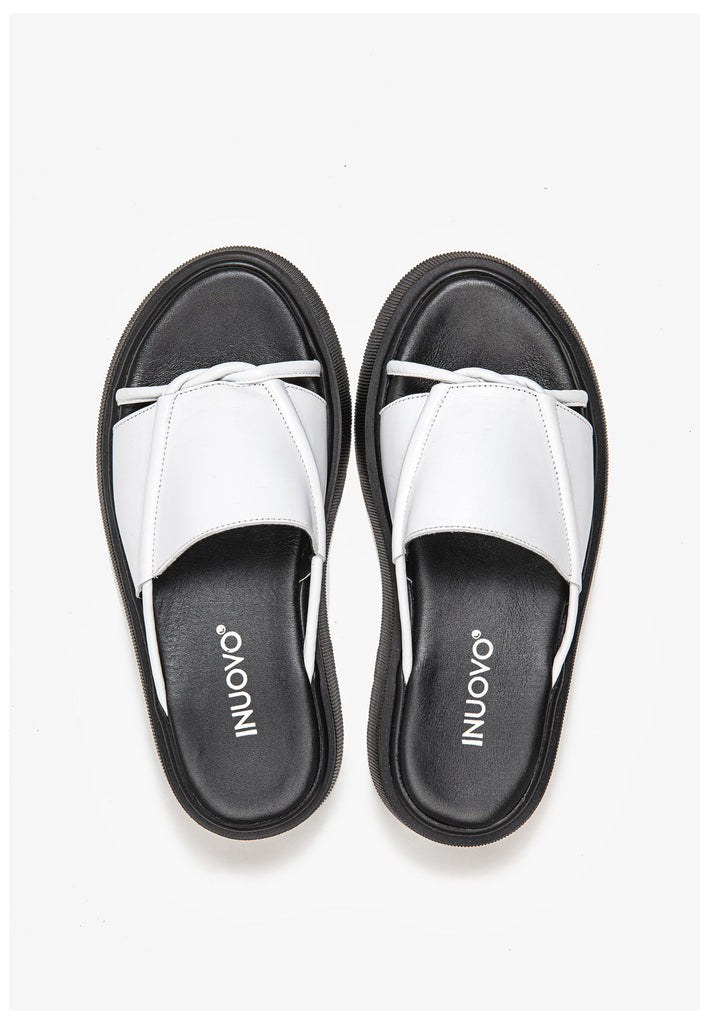 Inuovo Pantoletten Leder Black/White