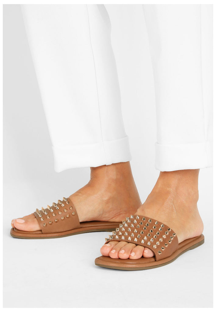 Inuovo Pantoletten Leder Braun