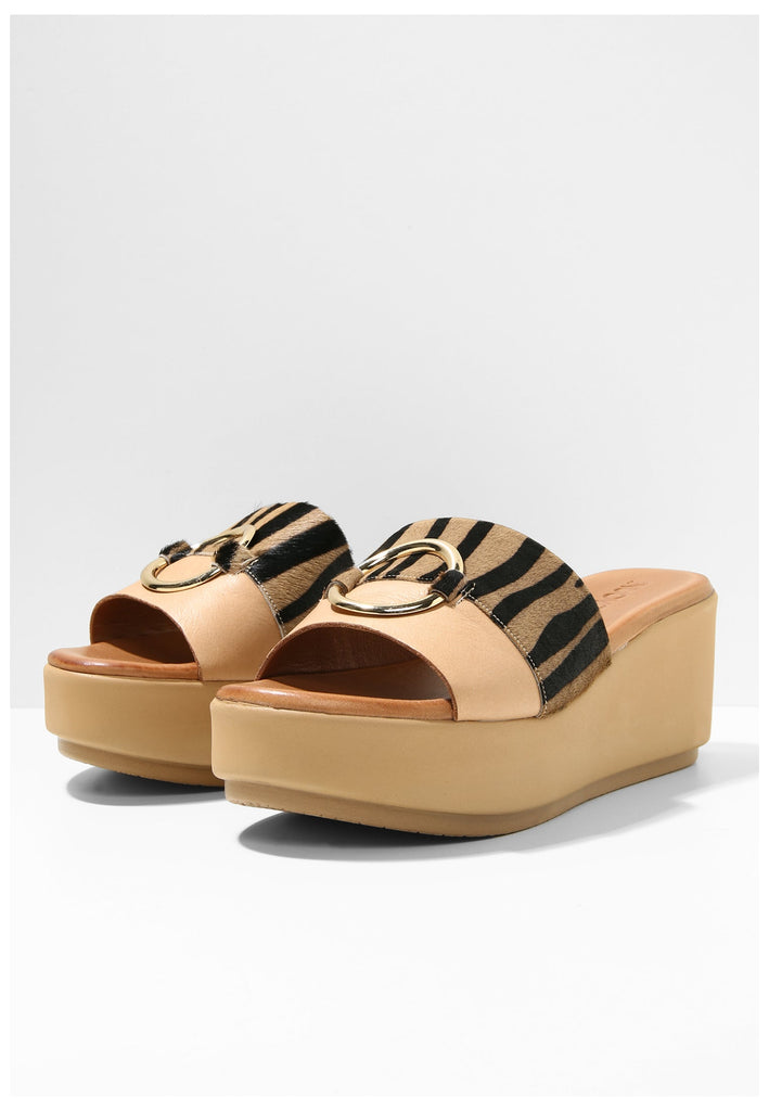 Inuovo Pantoletten Leder Braun/Schwarz