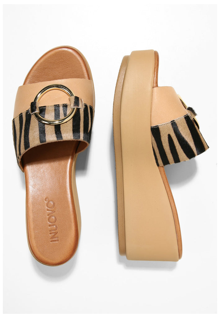 Inuovo Pantoletten Leder Braun/Schwarz