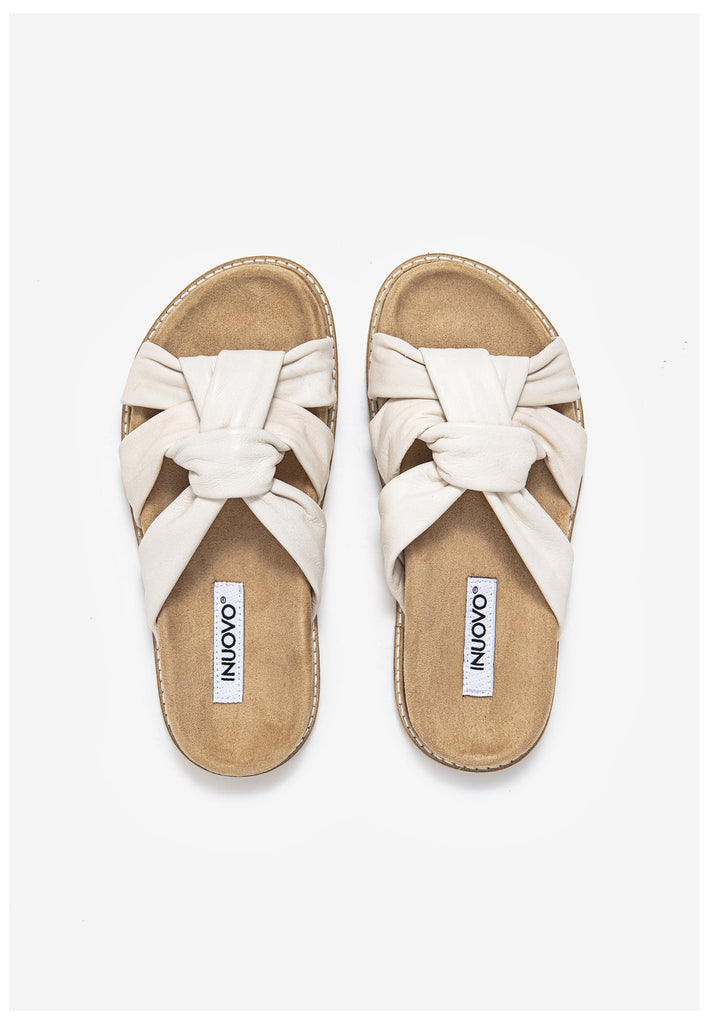 Inuovo Pantoletten Leder Creme