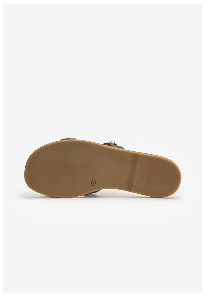 Inuovo Pantoletten Leder Dunkelbraun