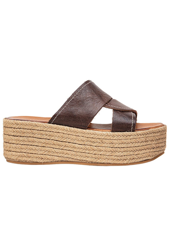 Inuovo Pantoletten Leder Dunkelbraun