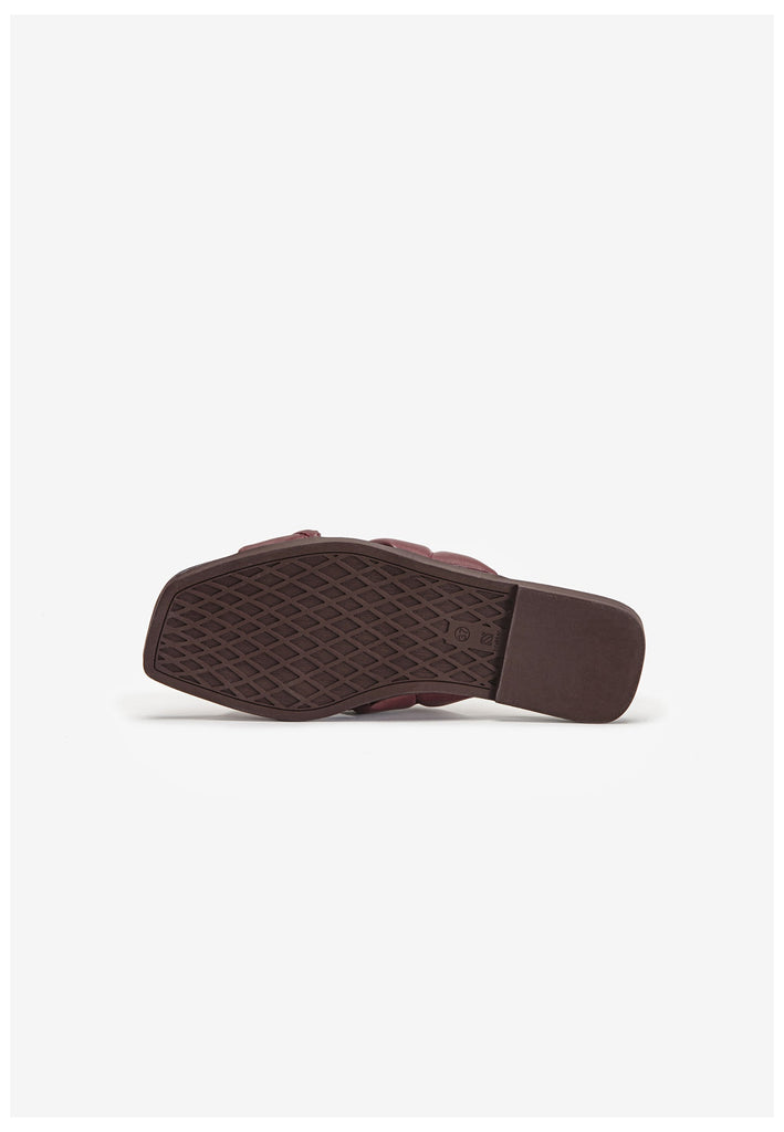 Inuovo Pantoletten Leder Dunkelrot