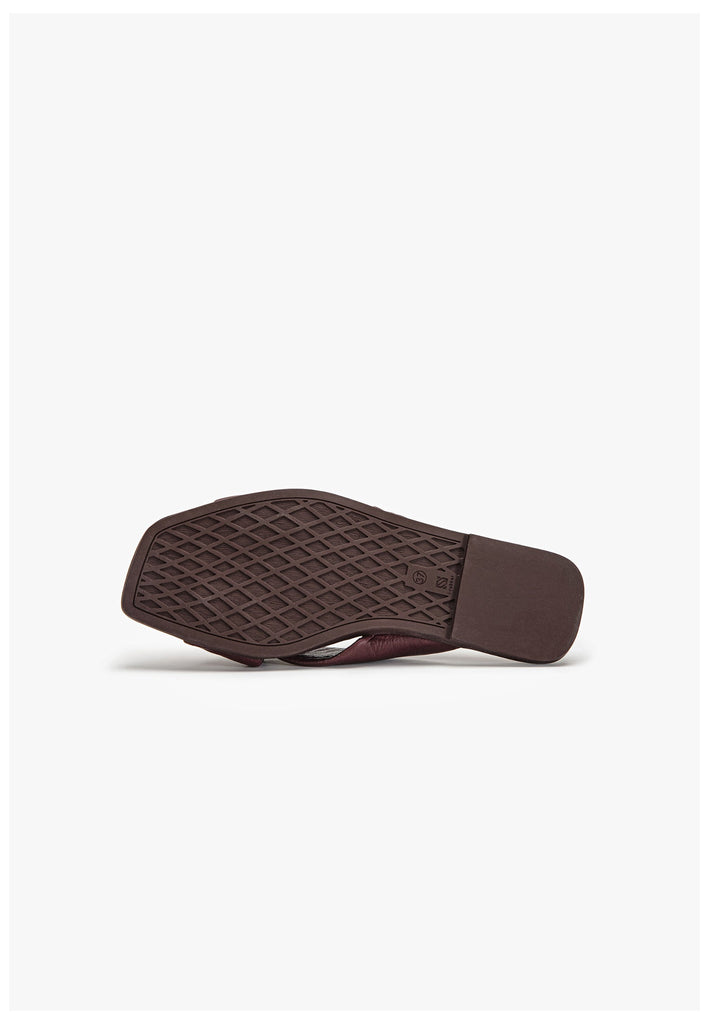 Inuovo Pantoletten Leder Dunkelrot