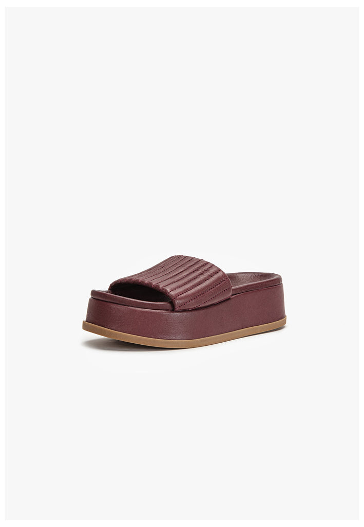 Inuovo Pantoletten Leder Dunkelrot