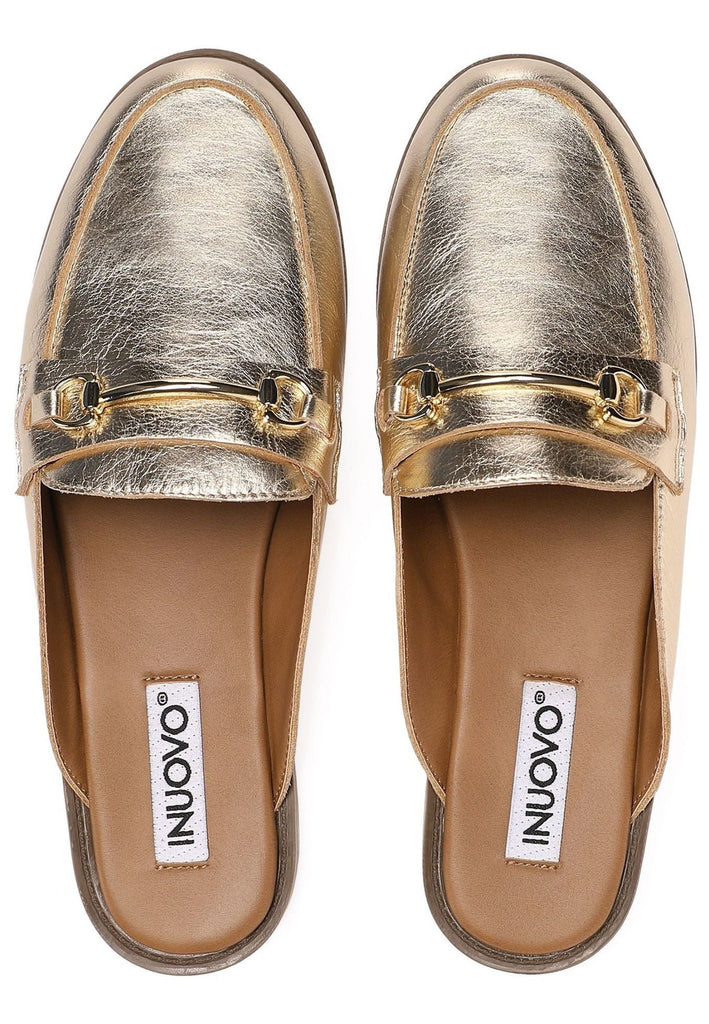 Inuovo Pantoletten Leder Gold