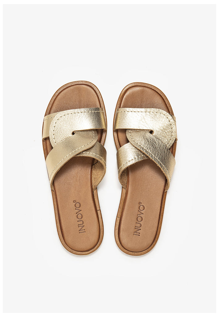 Inuovo Pantoletten Leder Gold