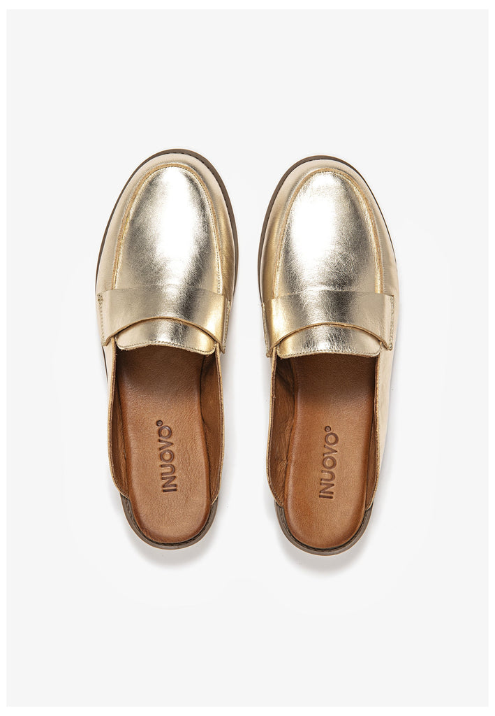 Inuovo Pantoletten Leder Gold