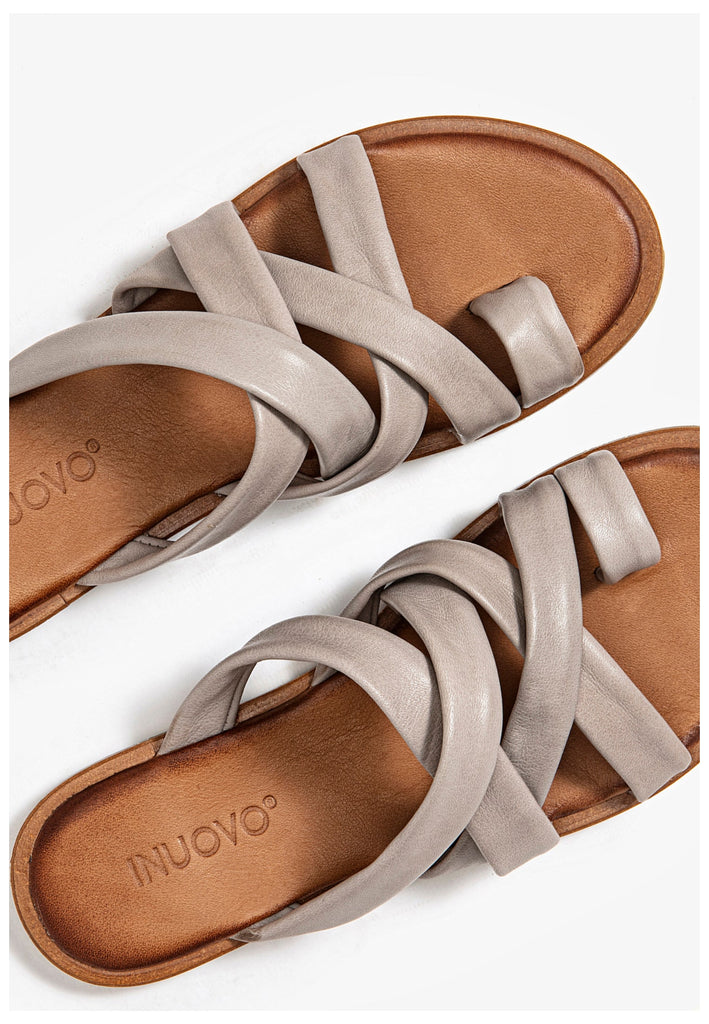 Inuovo Pantoletten Leder Grau