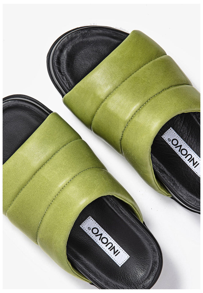 Inuovo Pantoletten Leder Grün