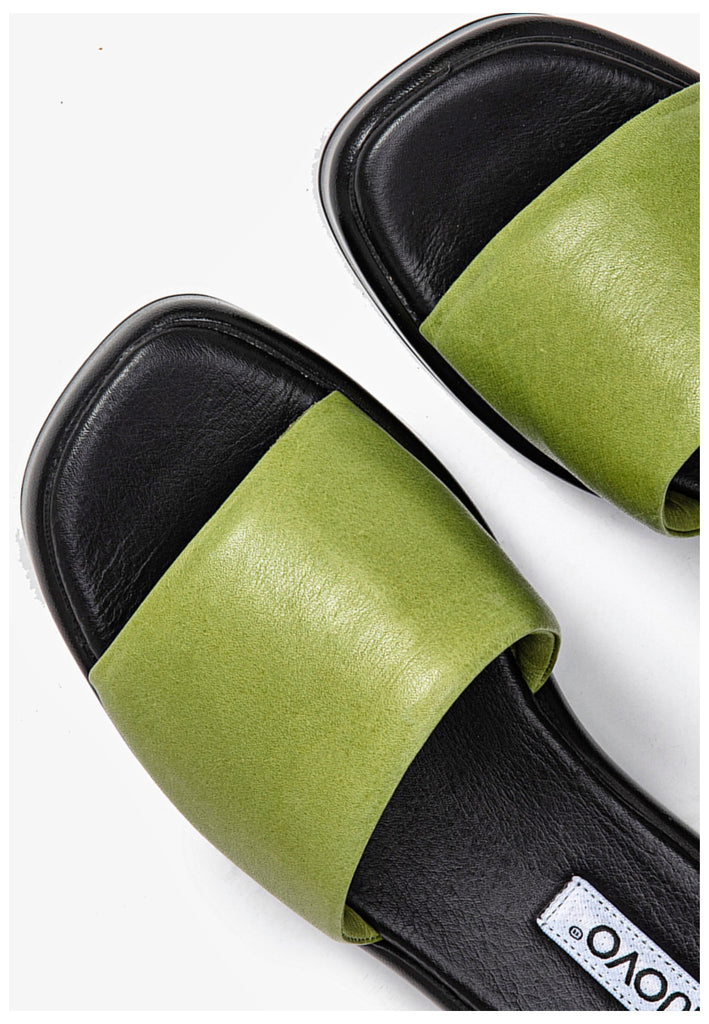 Inuovo Pantoletten Leder Grün