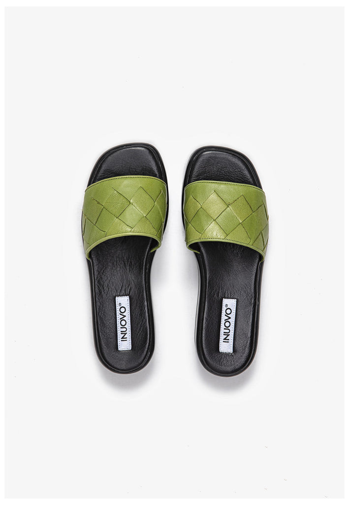 Inuovo Pantoletten Leder Grün