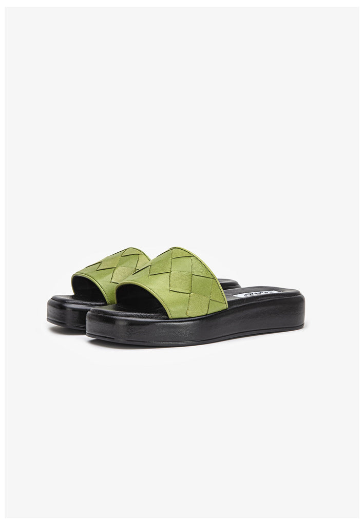 Inuovo Pantoletten Leder Grün