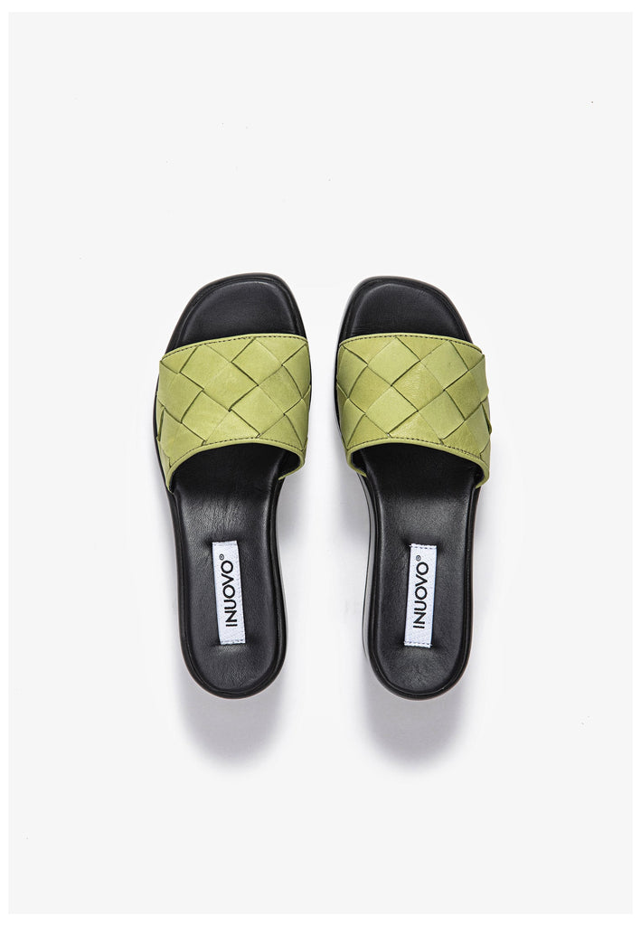 Inuovo Pantoletten Leder Grün
