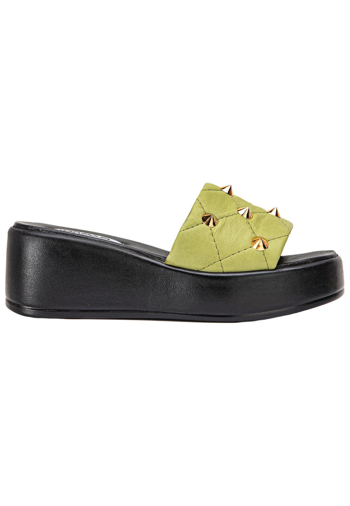 Inuovo Pantoletten Leder Grün