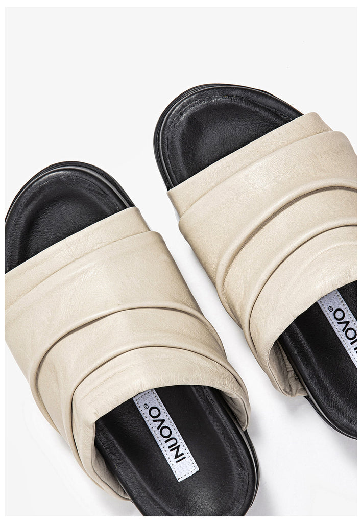 Inuovo Pantoletten Leder Hellbeige