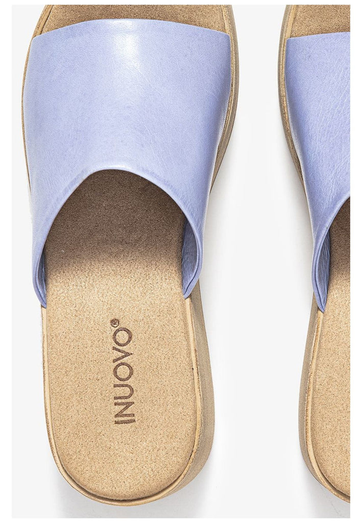 Inuovo Pantoletten Leder Hellblau
